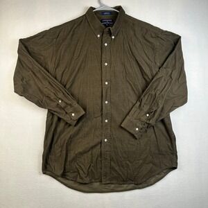 Hathaway Sport Button Down Mens XL Brown Corduroy Vintage Classic Outdoor Work